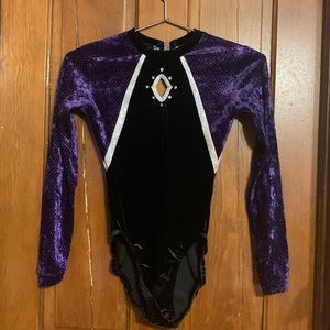 Bear Affair Velvet Long Sleeve Leotard, size S